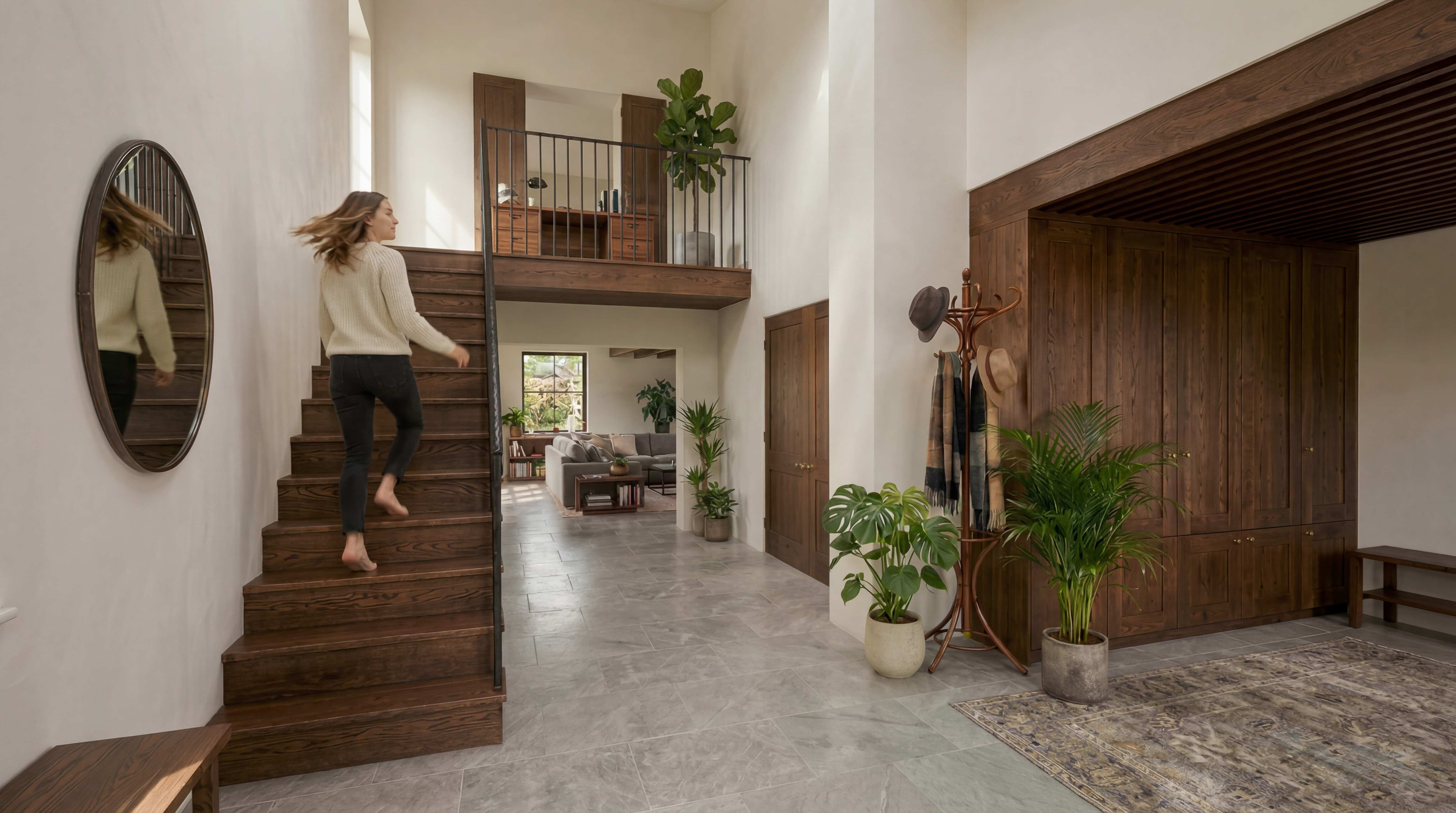 Maison PI entrée escalier